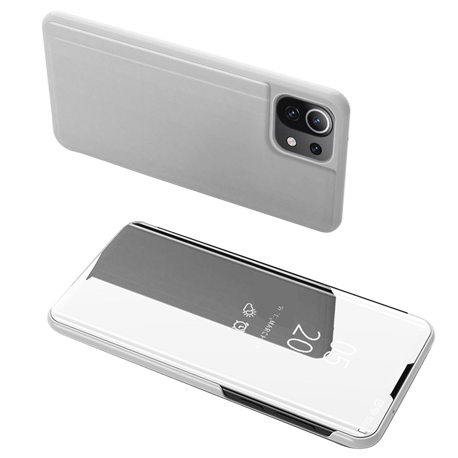 Plated Mirror Surface Stand Case with Information View Window for Xiaomi Mi 11 Lite 4G/5G/11 Lite 5G