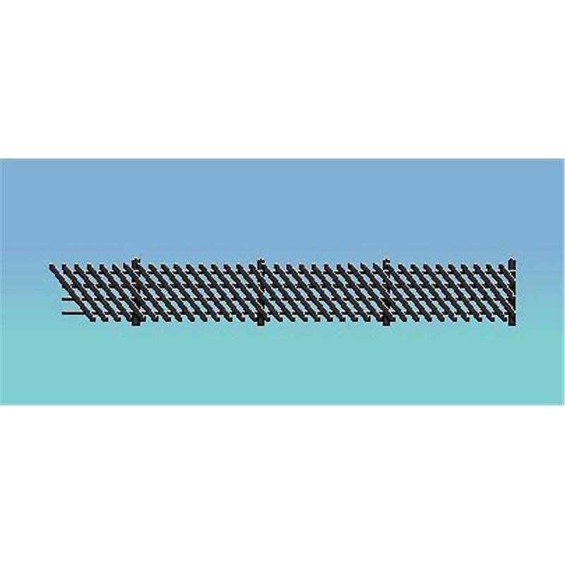 Ratio 427 Station Fencing, LMS Style, black. 860mm OO (1/76) Plastic Unpainted Fences & hedges Scale model