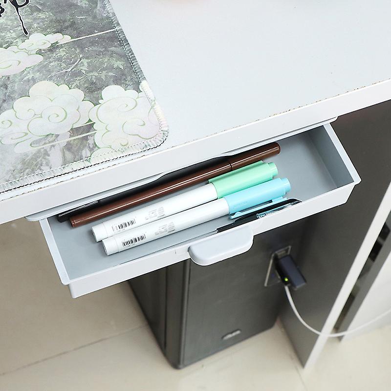 Under Desk Storage Box Invisible Drawer Desk Bottom Paste Type Finishing Box