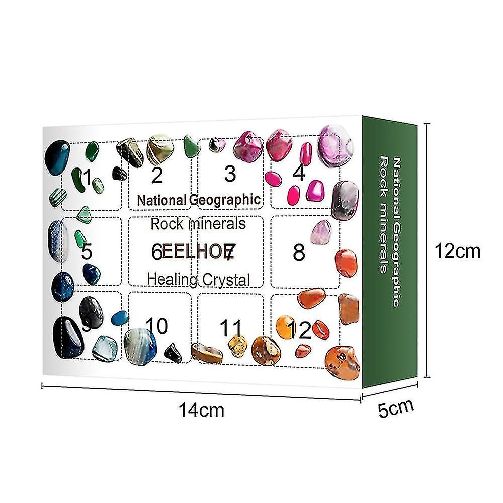 Christmas 12 Days Countdown Calendar Healing Marble Quartz