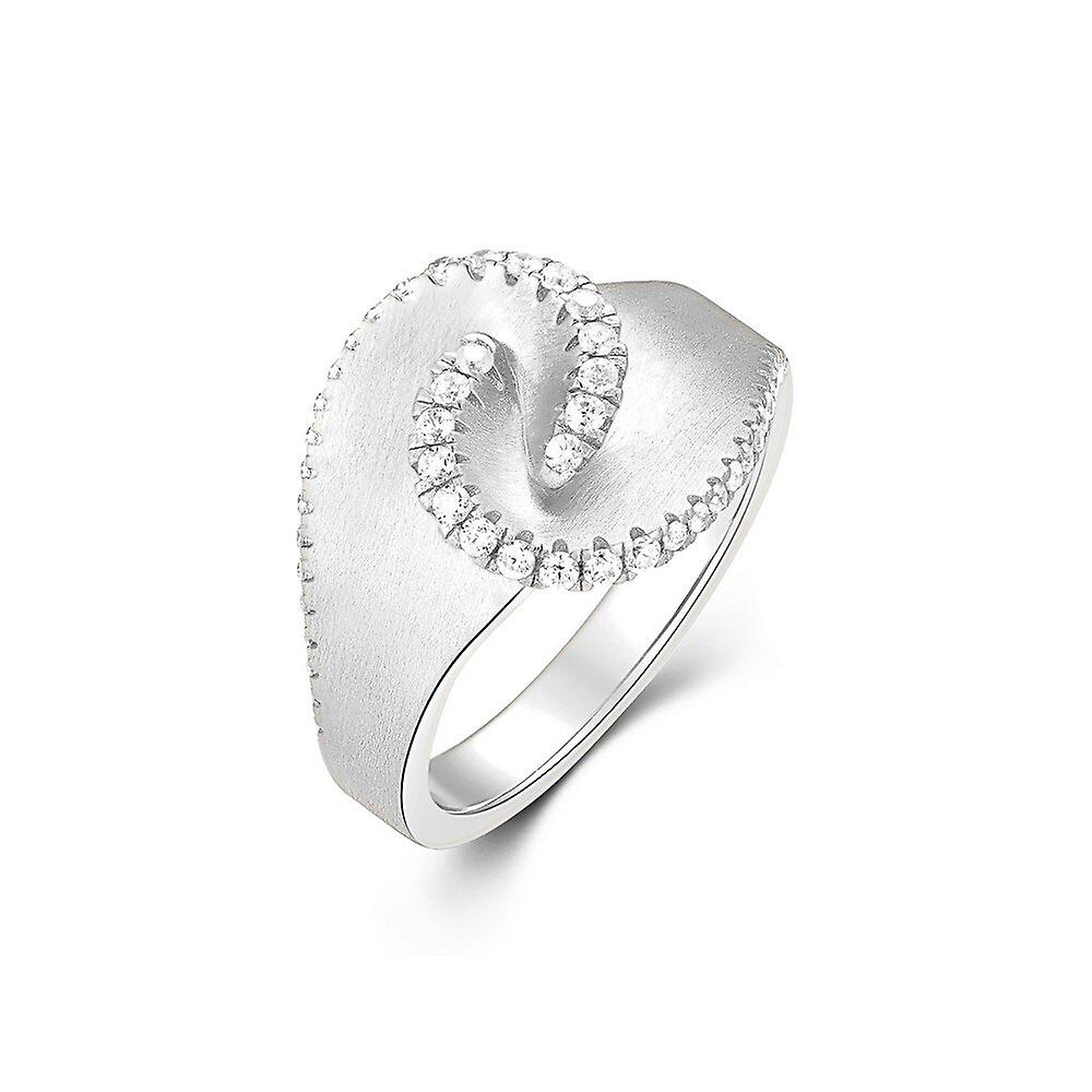 Quinn - 6217526 - Ring - Dames - Witgoud 585 - Breedte 56