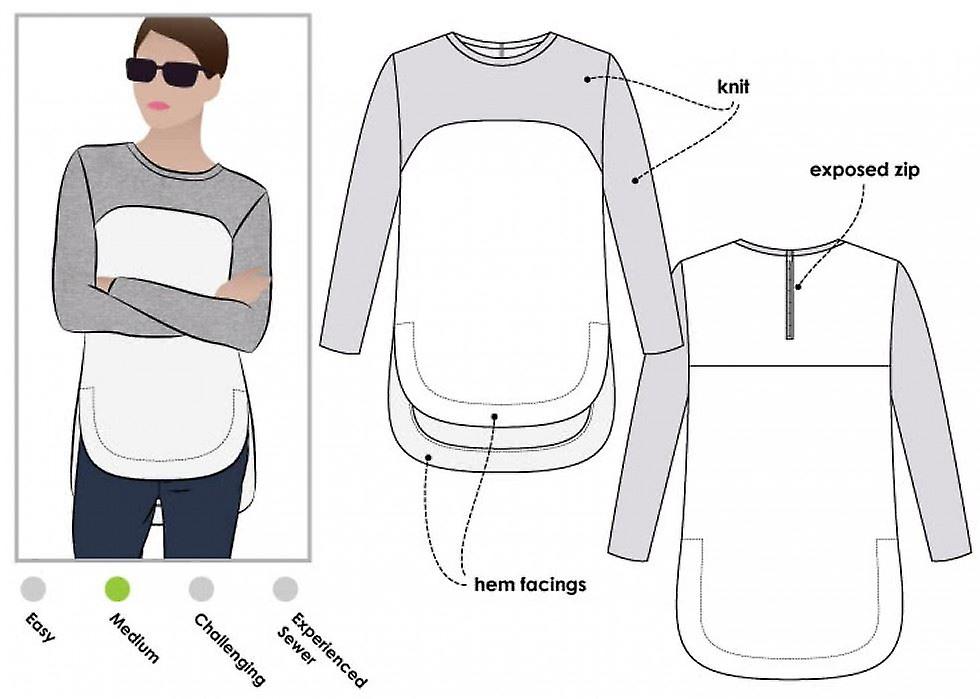Style Arc Paper Sewing Pattern Avery Tunic Top