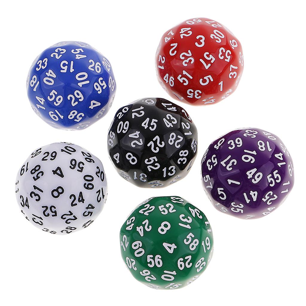 6 Pieces 60 Sided Dice D60 Polyhedral Dices Dungeon & Dragons RPG Board Game