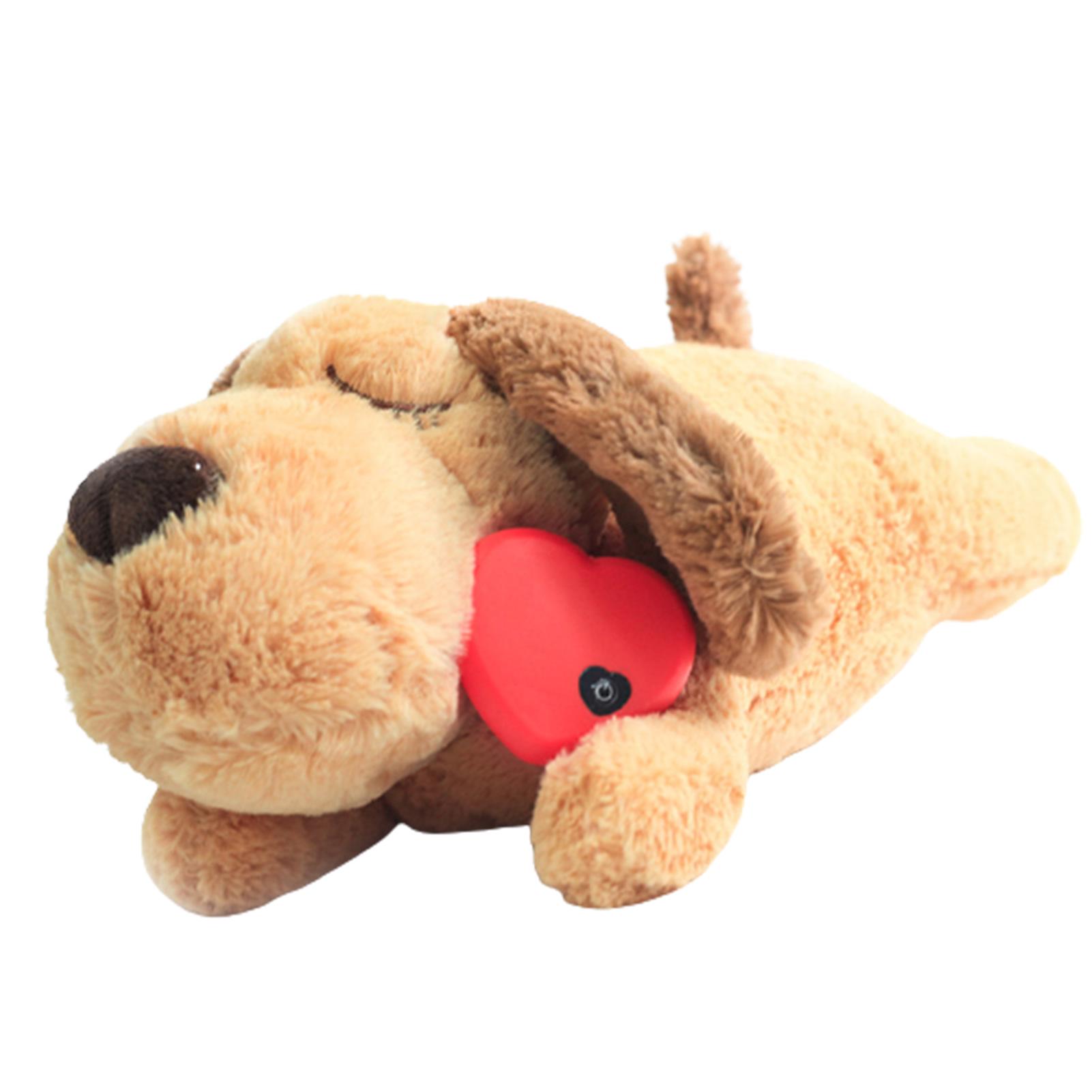 Puppy Toy with Heartbeated Dog Calming Behavioral Training Toy Sleeping Animal Plush Buddys for Separation Anxiety Relief
