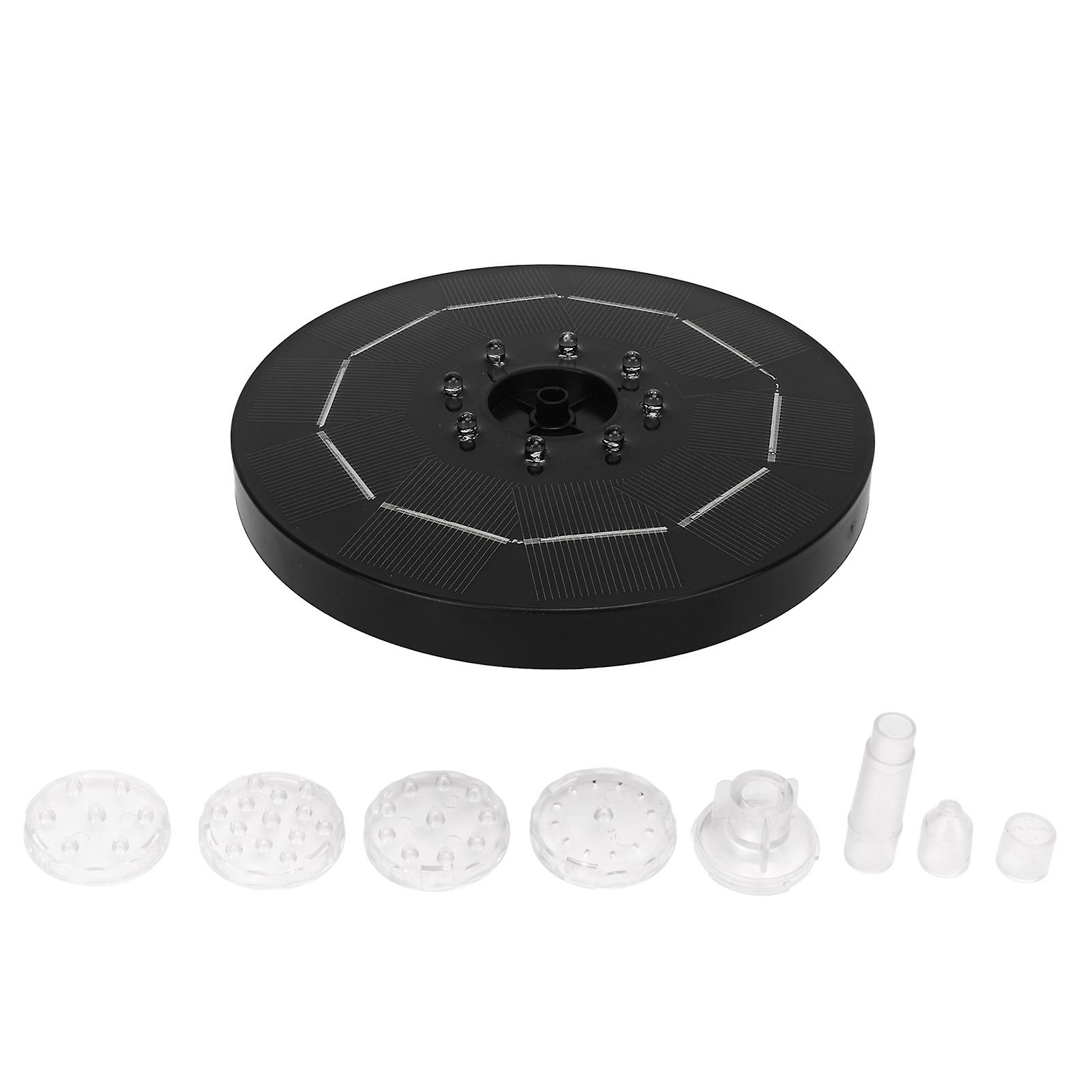 Solar Fountain LED Colorful Lighting Solar Powered Floating Bird Bath Fountain Pump with 6 Nozzles DC4V