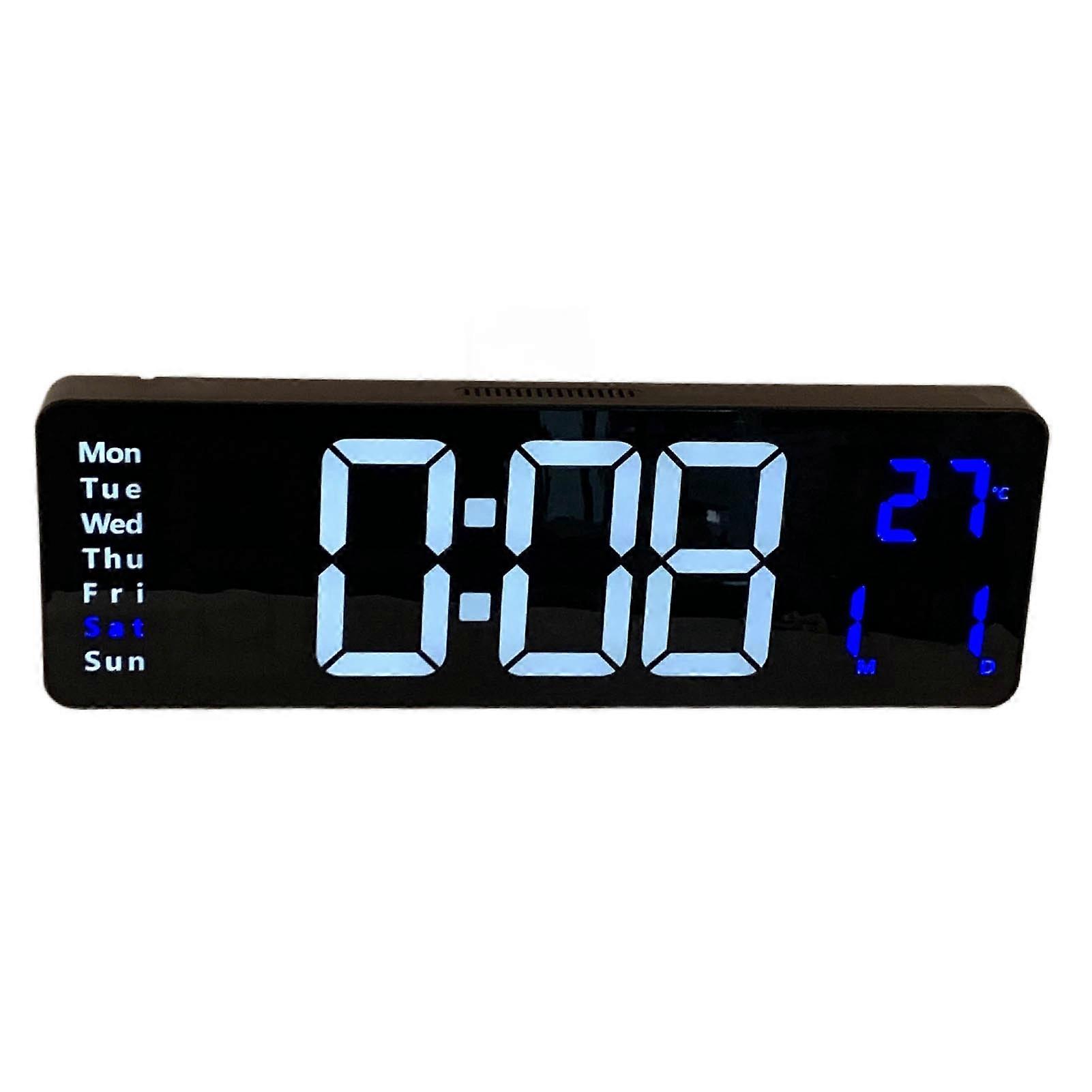 Modern Timepiece For Home Office, Large Led Display Digital Wall Clock With Remote Control For Living Room Decor, Auto Brightness Dimmer Outlet