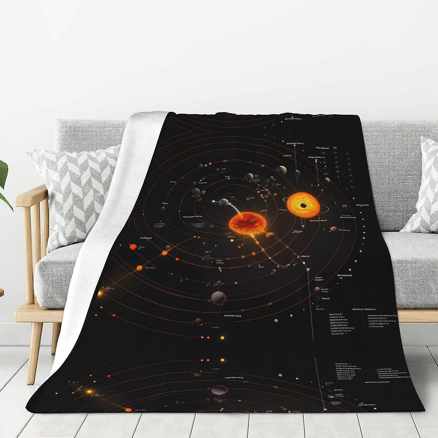 Solar System Pattern Thicken Flannel Blanket 40"x30" : Lightweight, Warm And Durable, Super Soft