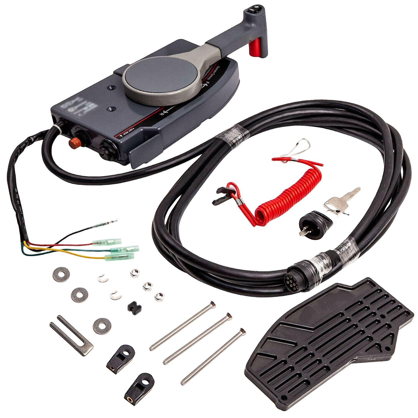 10 Pin Outboard Remote Control Box Kit for Yamaha Boats Engine Pull to Open