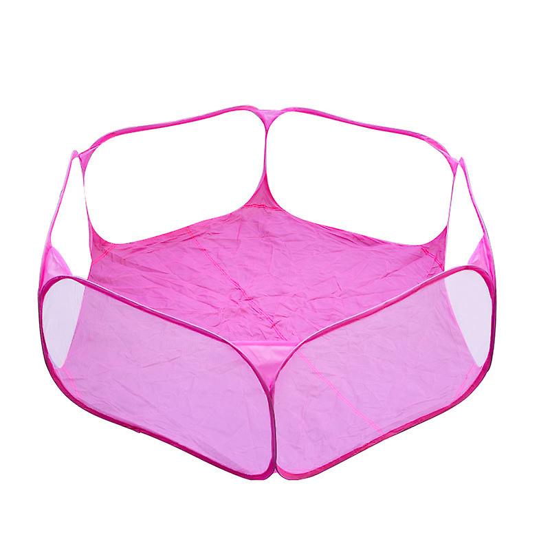 Foldable Portable Small Animal Playpen (Pink) with Storage Bag, Breathable Tent, Exercise Pen for Guinea Pigs, Rabbits, Hamsters, Hedgehogs, Cats