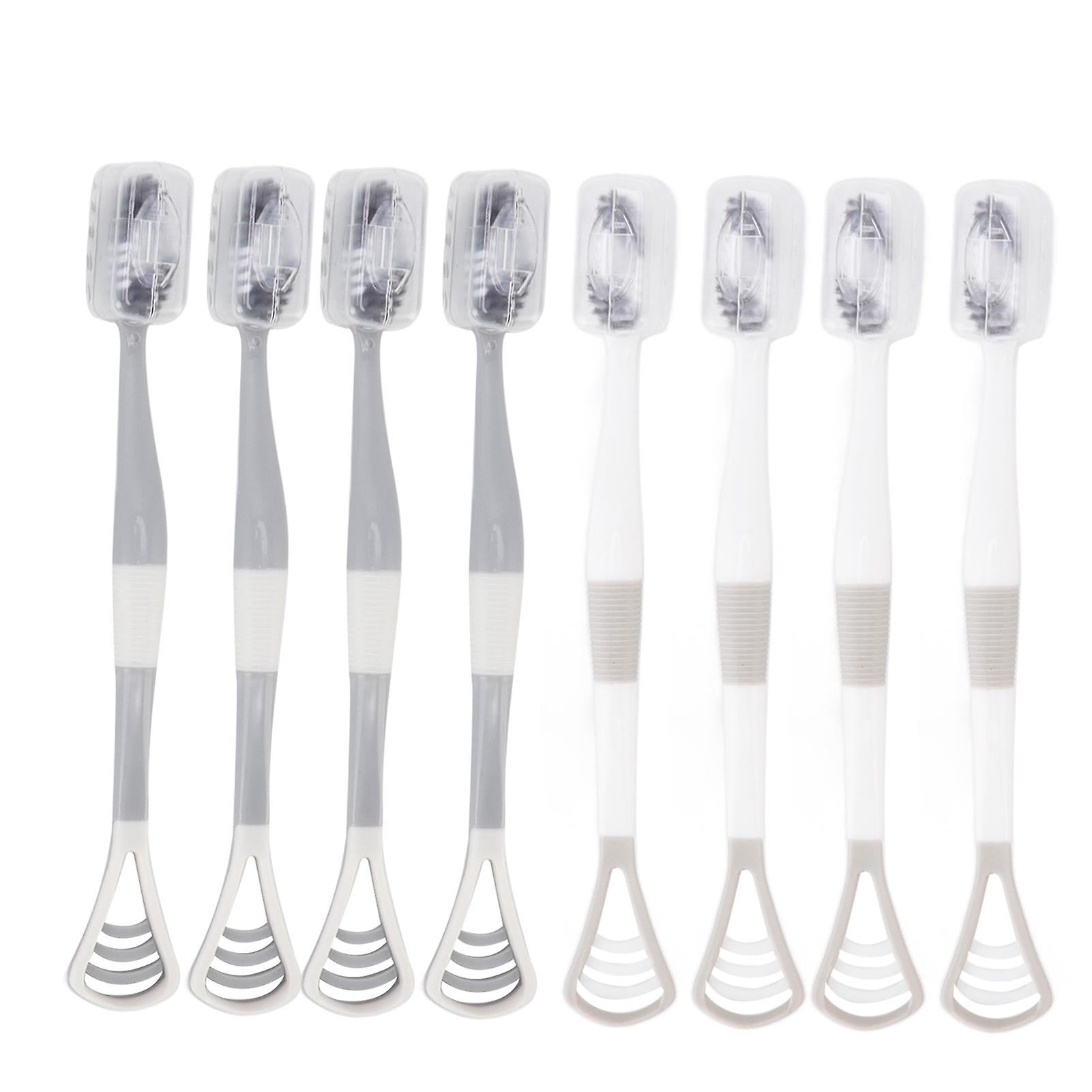 2-in-1 ergonomic tongue cleaning toothbrush, freshens breath and provides a healthy mouth. Oral cleaning tools for all ages.