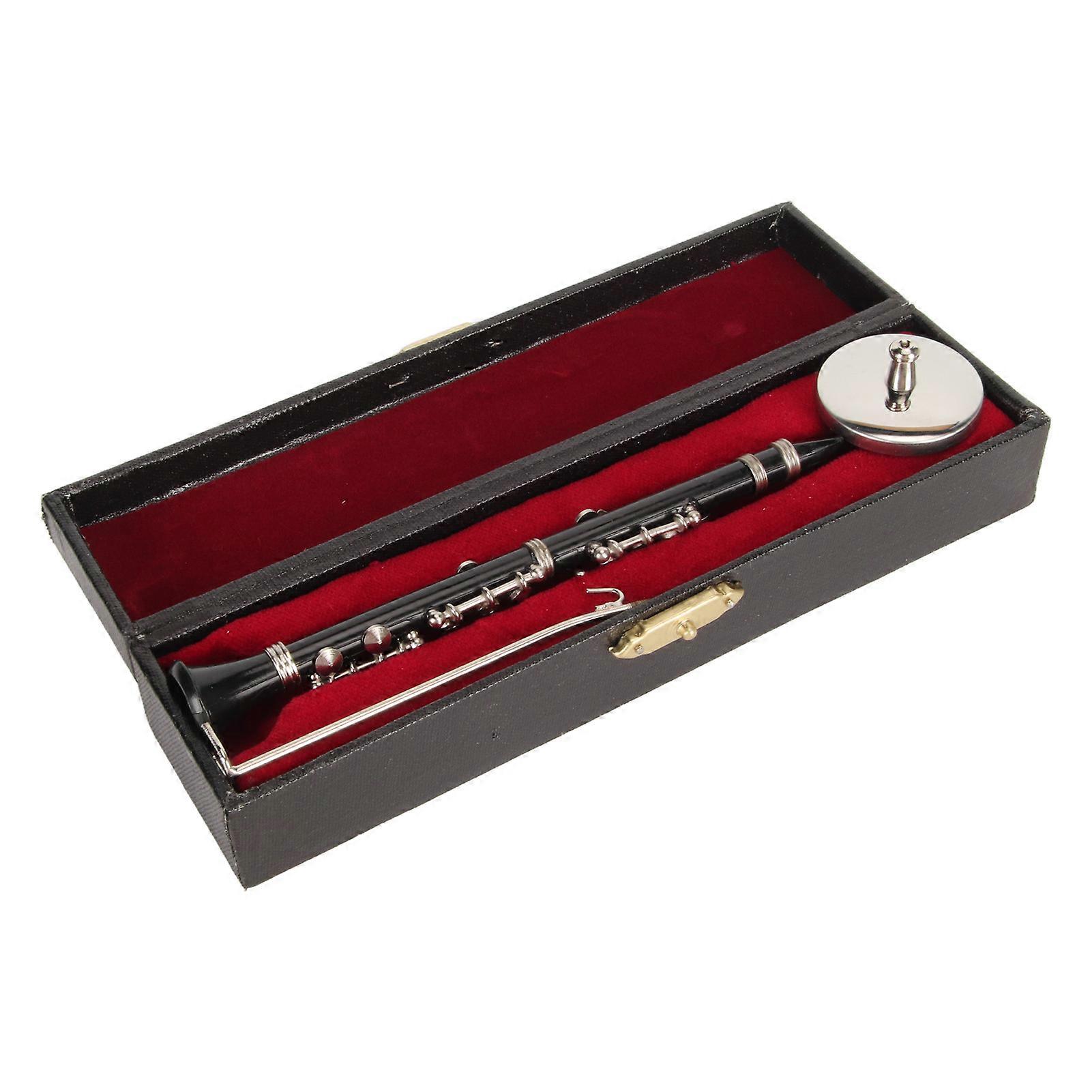 Miniature Clarinet Model Toy with Stand and Case Clarinet Model Display Musical Instruments Home Ornament 5.12in