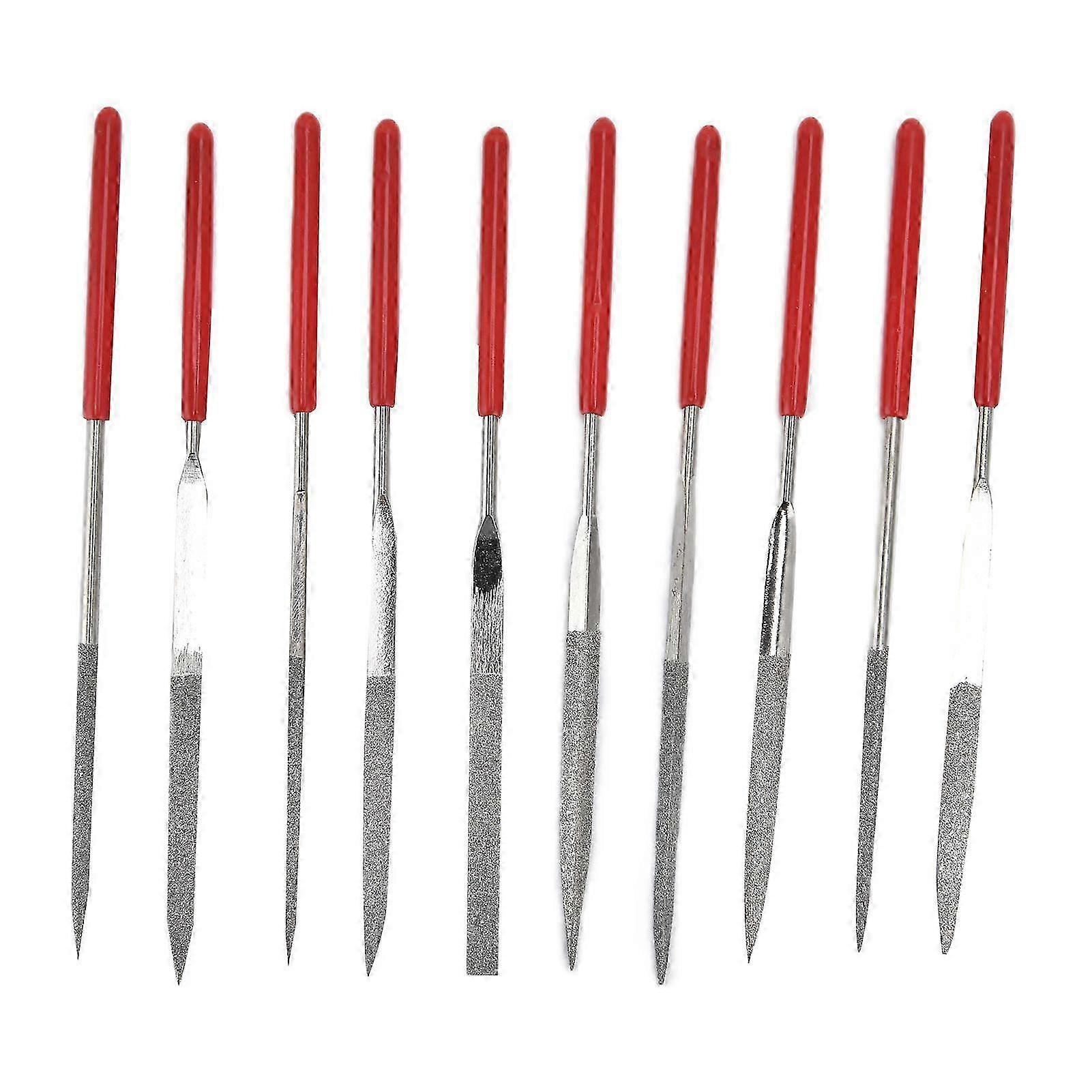 10Pcs Needle File Set Hardened Sturdy Durable Comfortable Handle Convenient Jewelry Files3x140mm