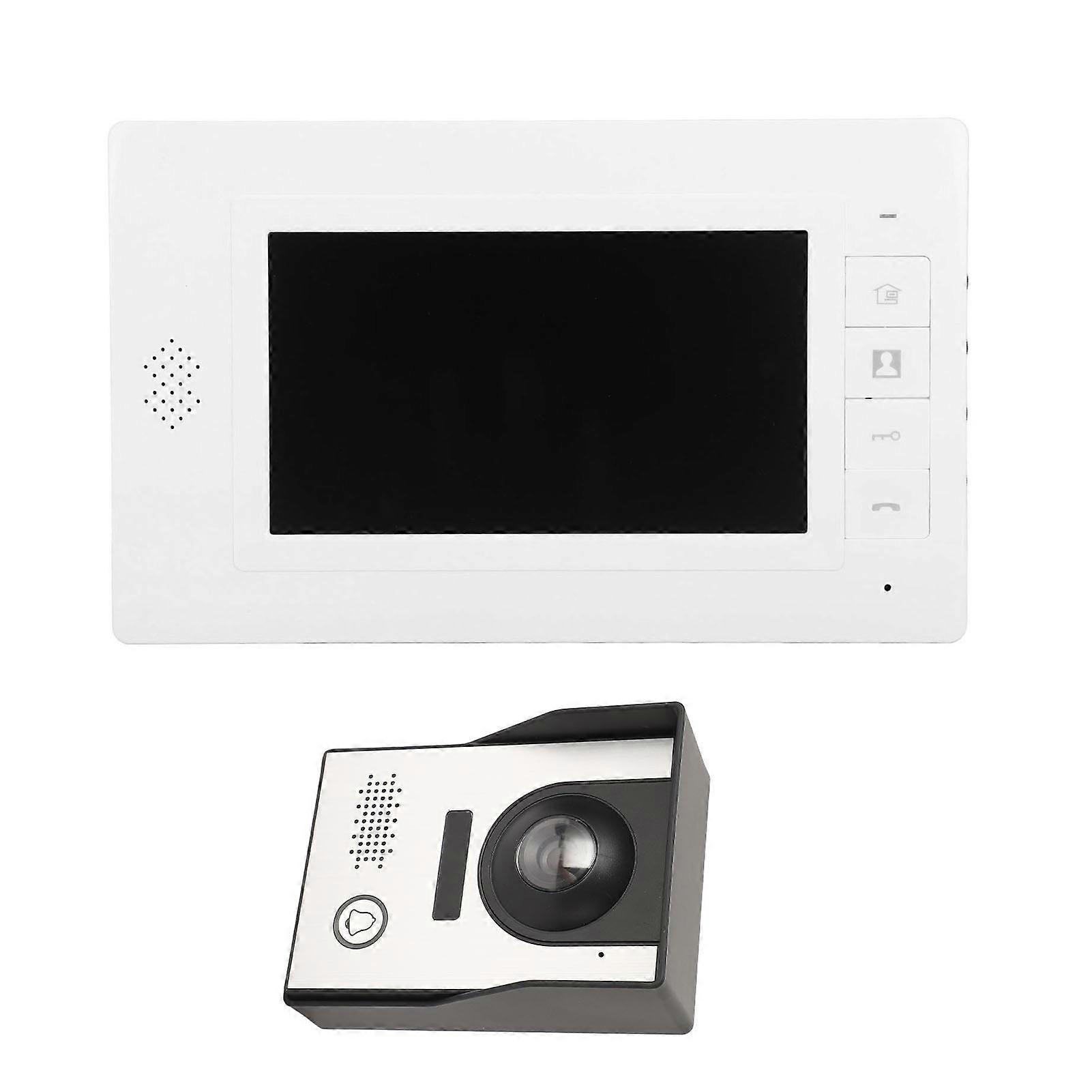 7 Inch Home Intercom Doorbell Hands Free Night Vision Wired Video Doorbell Intercom System for Home 100‑240V EU Plug 