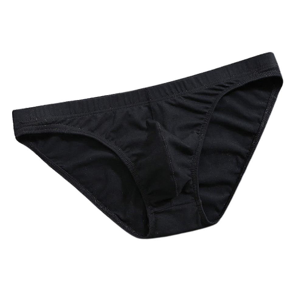 Men Underpants Briefs Low-waisted Underwear (black)