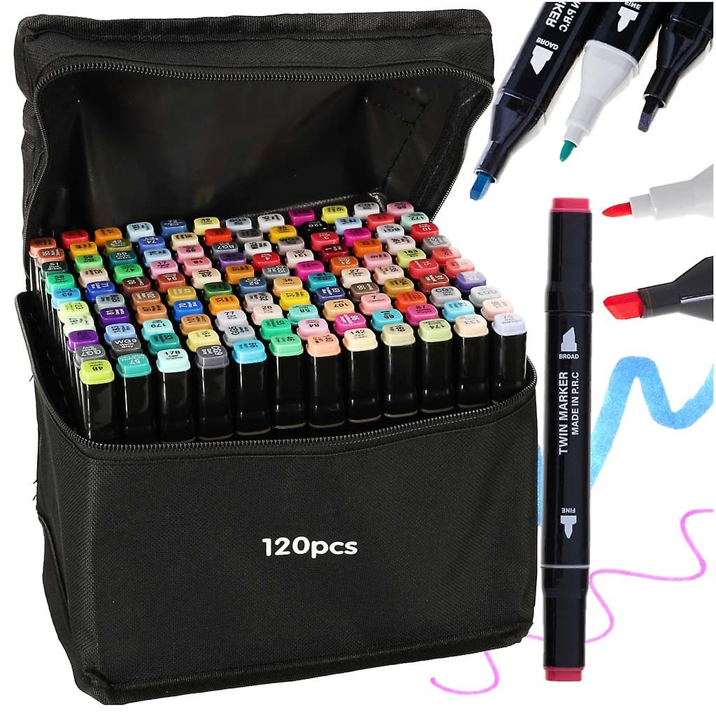 Double-sided liquor markers in case 120 + stand