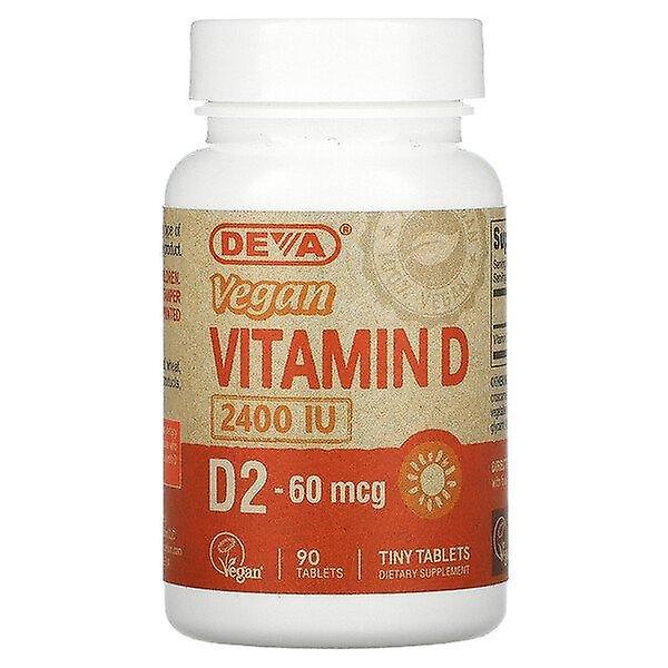 Deva, Vegan Vitamin D, D2, 60 mcg (2,400 IU), 90 Tablets