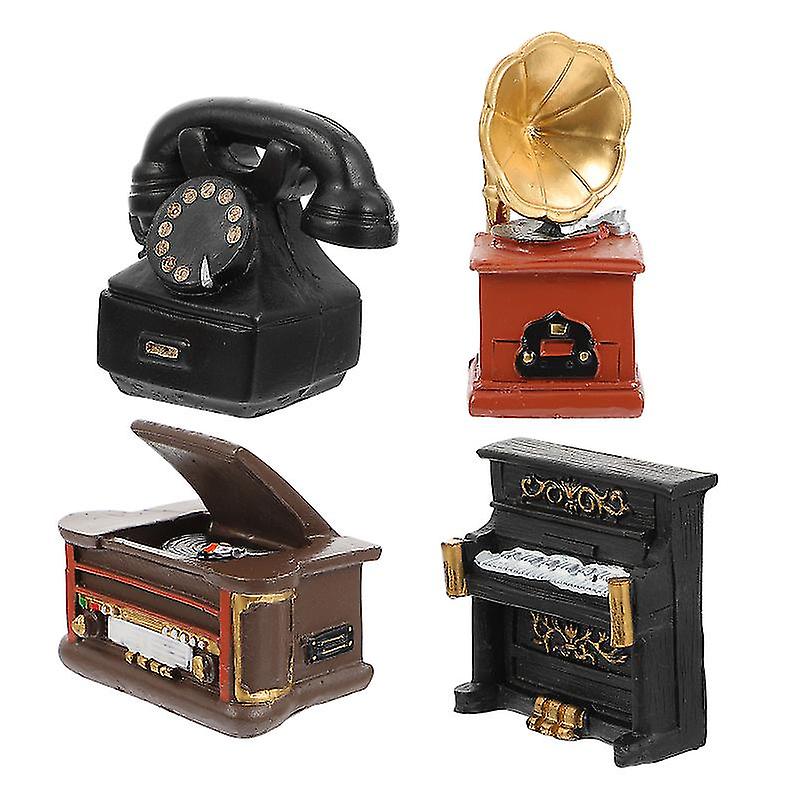 4pcs Mini Vintage Telephone