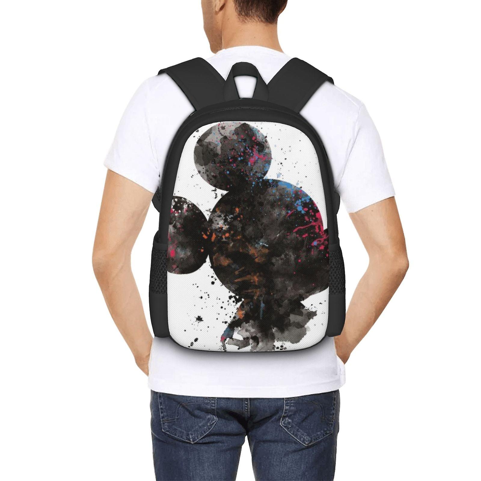 Mickey Mouse Backpack Large Capacity Laptop Bag Lightweight Adjustable Straps Casual Large Capacity