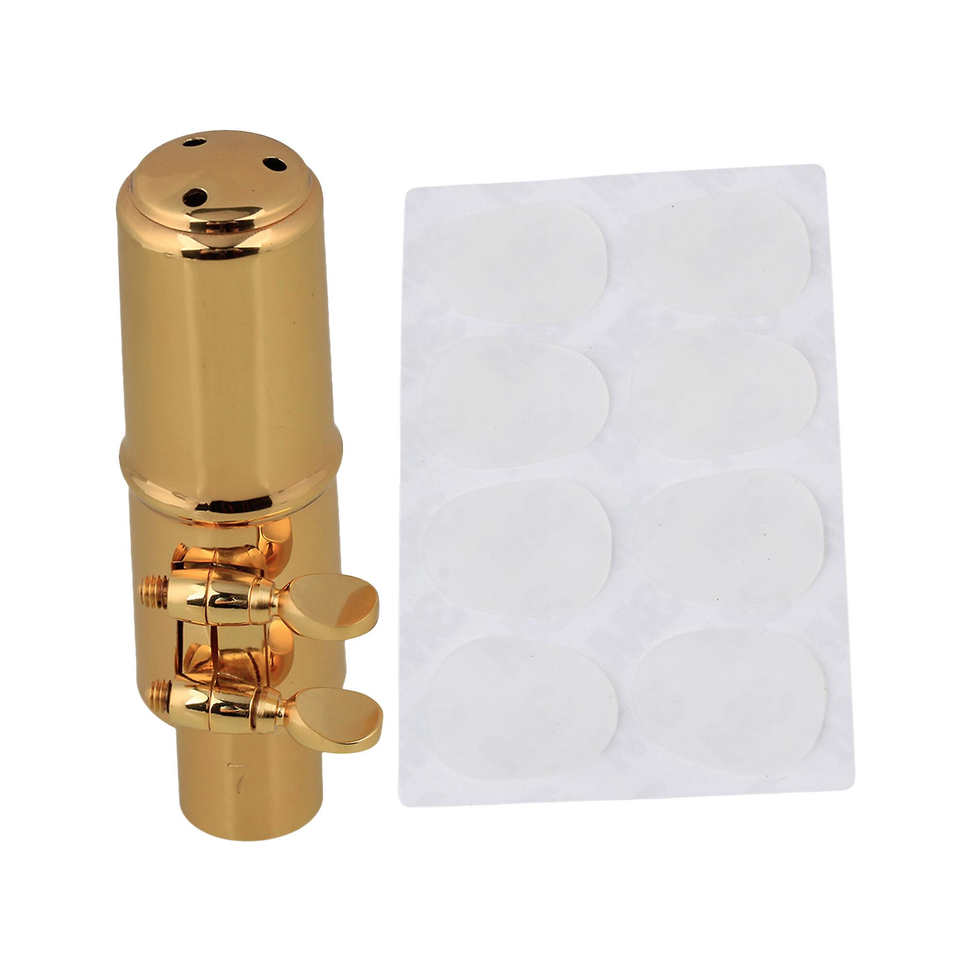 Gold 7C B-flat Tenor Sax Mouthpiece & Transparent Cushions Patches Pads