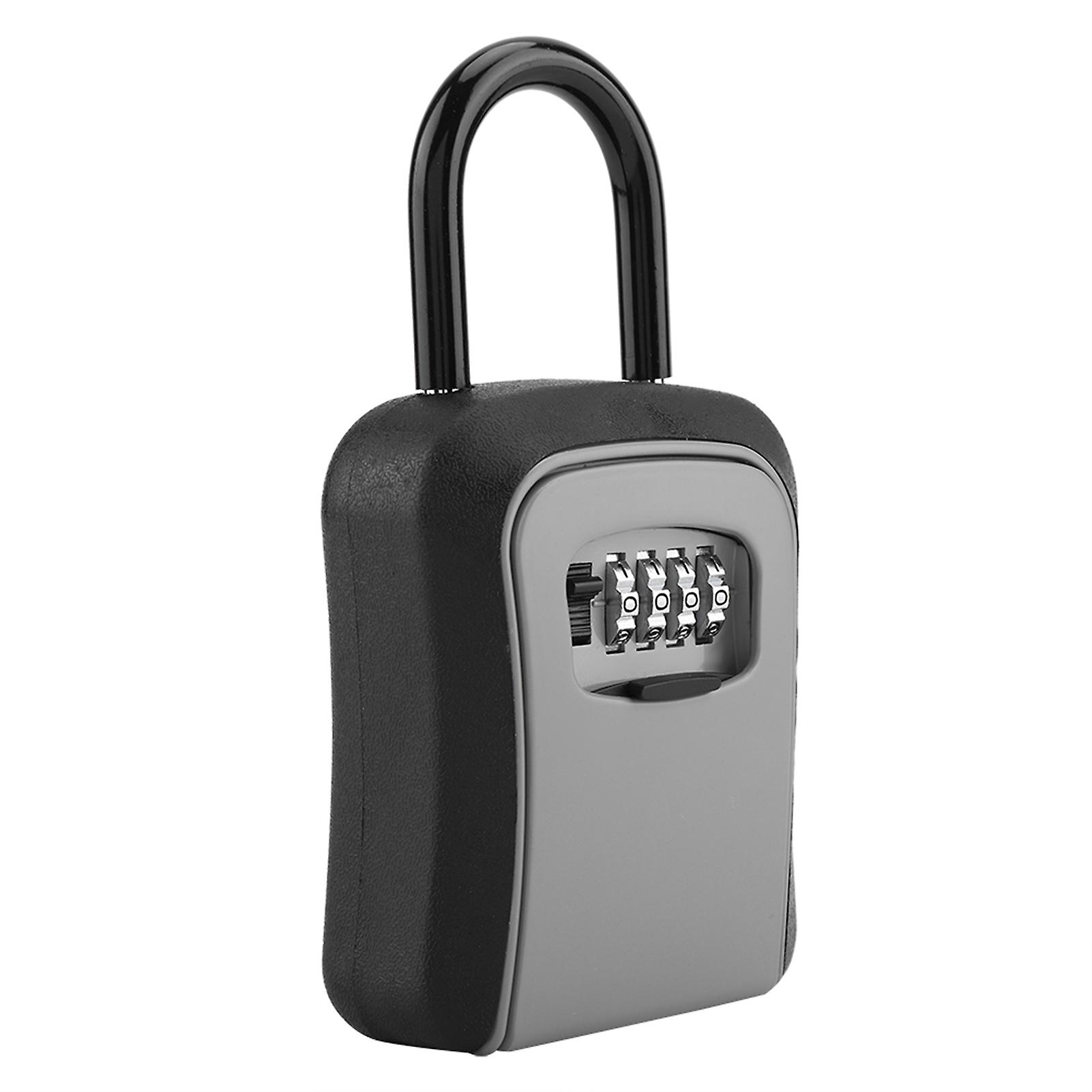 4-Digit Key Safe Lock Box, 5-Key Capacity, 9x17.5x4cm, Silver/Black