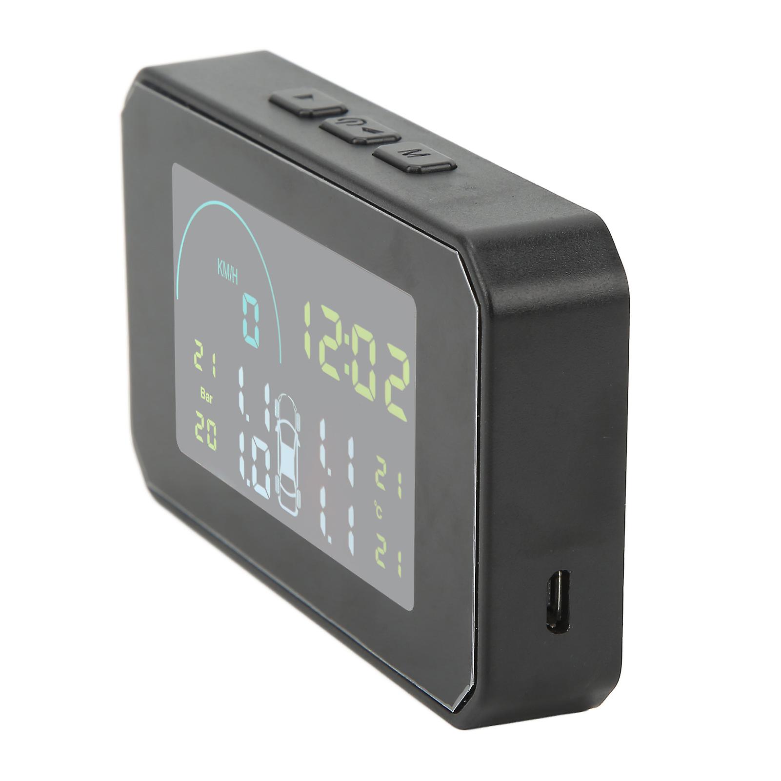 Tire Pressure Monitoring System with 4 External Sensors Solar Charging Tpms for RV Truck Trailer