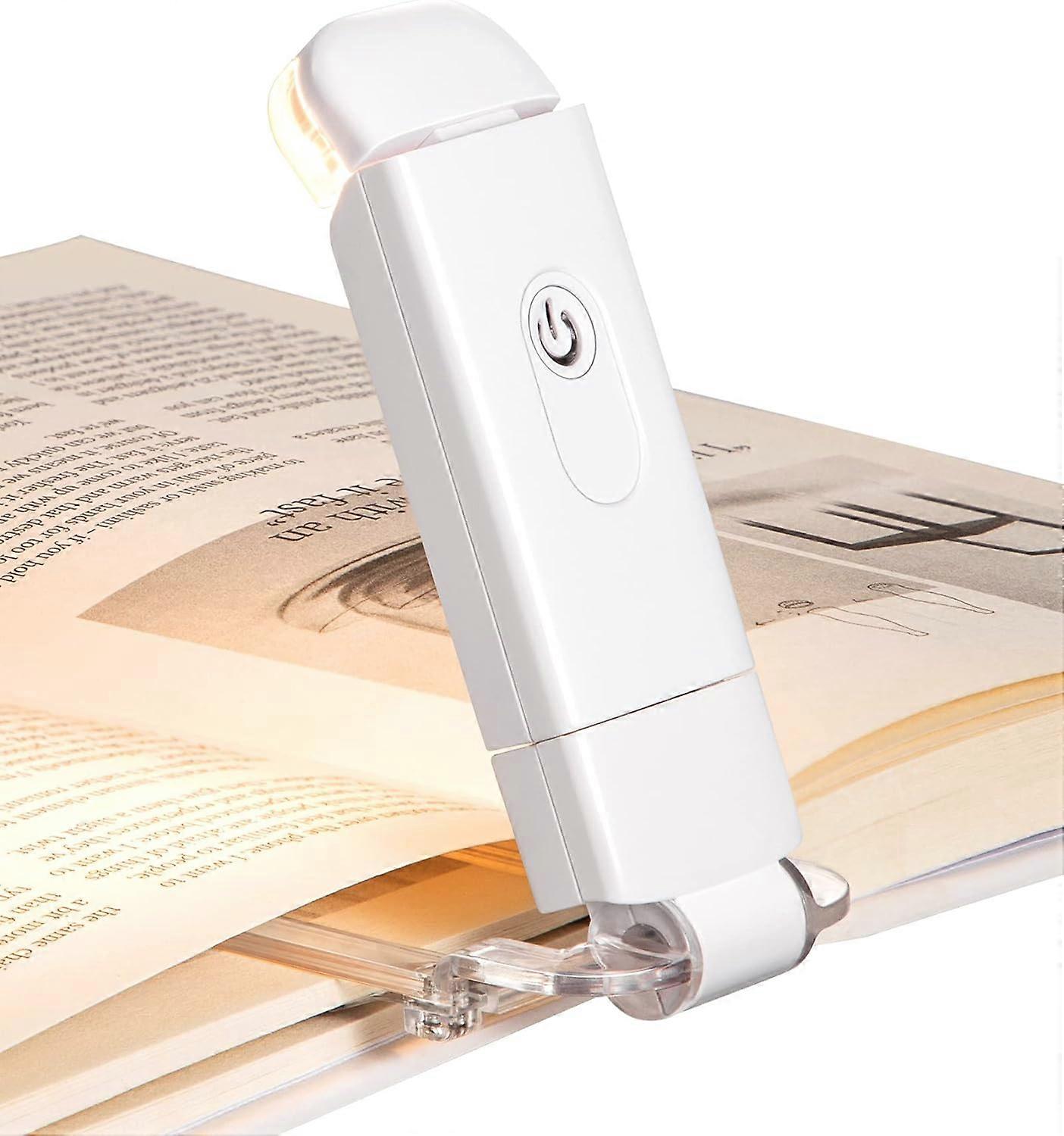 SQCLVBook Reading Light, Rechargeable Booklight for Reading at Night, Clip on LED Book for Kids, Bookworms, Blue Light Blocking, 4 Brightness Adjustab