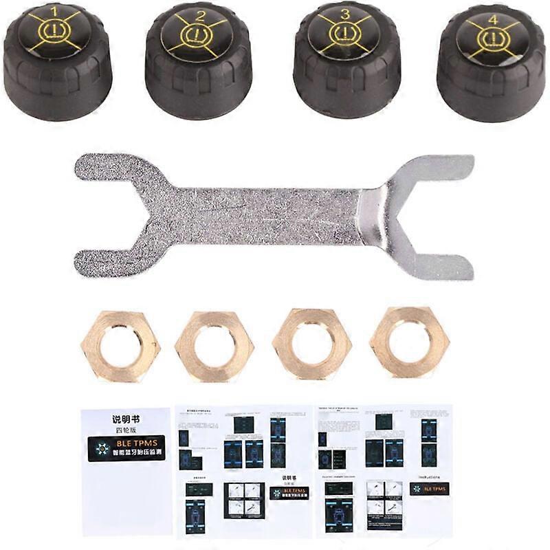 Bluetooth 5.0 Tire Pressure Sensor, Real-time Monitoring, Support Android and IOS, IP67 Waterproof