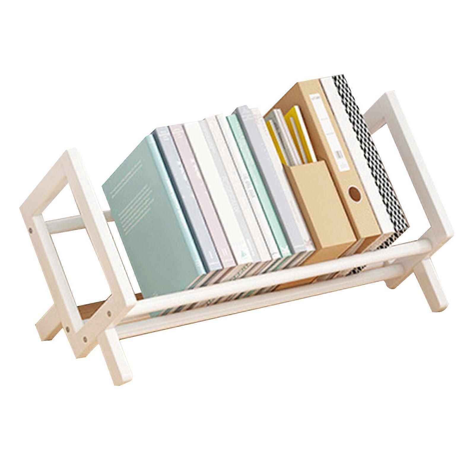 Book Shelf Storage Rack High Stability Smooth Edge Burr Free Easy Installation Magazine Book Display Shelf Desktop Organizer