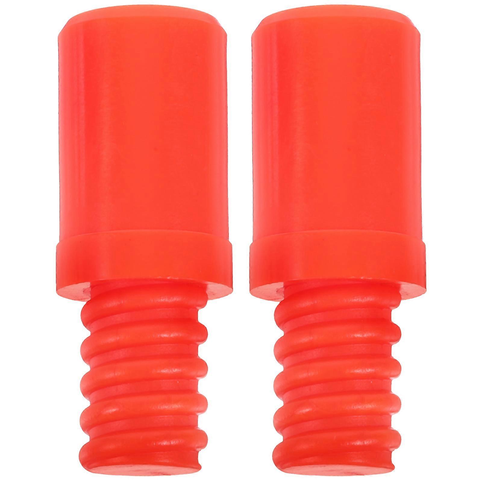 2Pcs Broom Extension Pole Adapter Tip Plastic Threaded Handle Tip Repairing Threaded Tips Orange