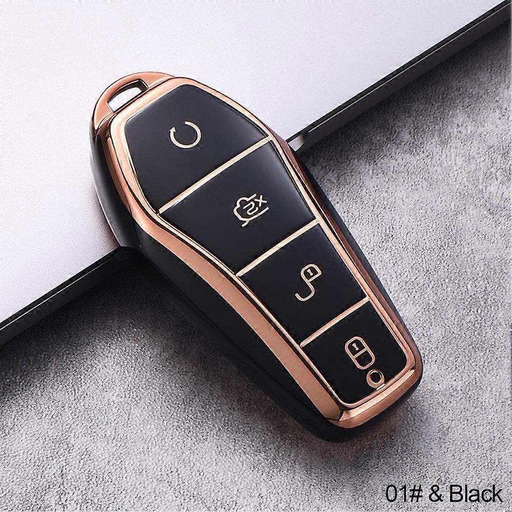 Soft Tpu Car Key Case 4 Buttons Remote Control Protect Cover Durable Accessories For Byd Qin Plusdmi Atto 3 Han Ev Dolphin