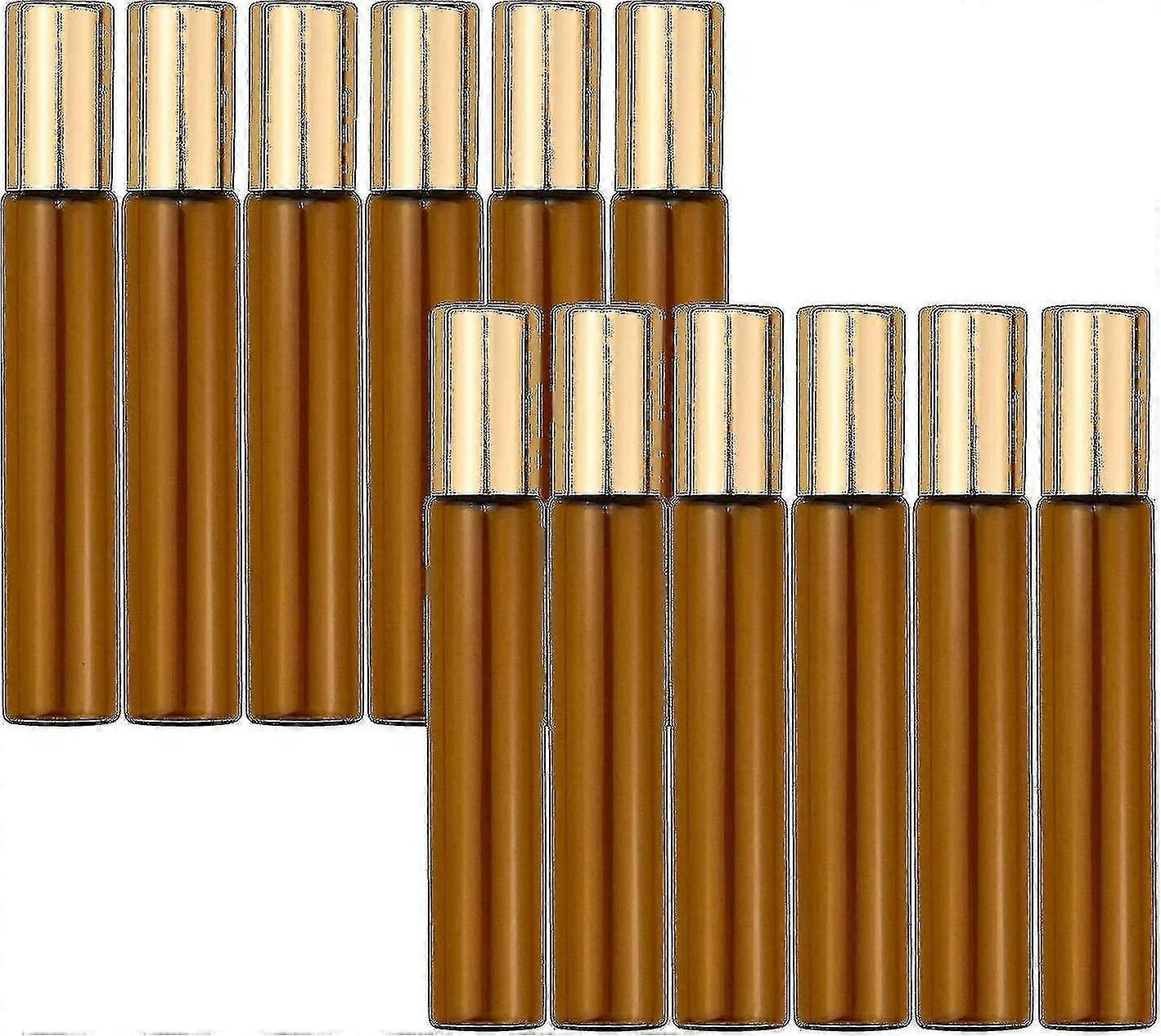 12 stycken 10 ml flaskor, tomma rullar och roll-on-flaskor, eteriska oljor och glasflaskor