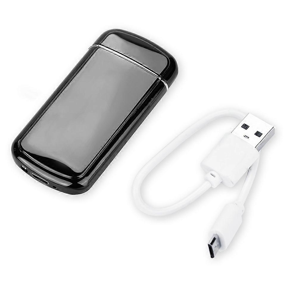 Windproof Electric USB Rechargeable Dual Arc Cigarette Lighter BBQ Kitchen Ignition Tool(Black)