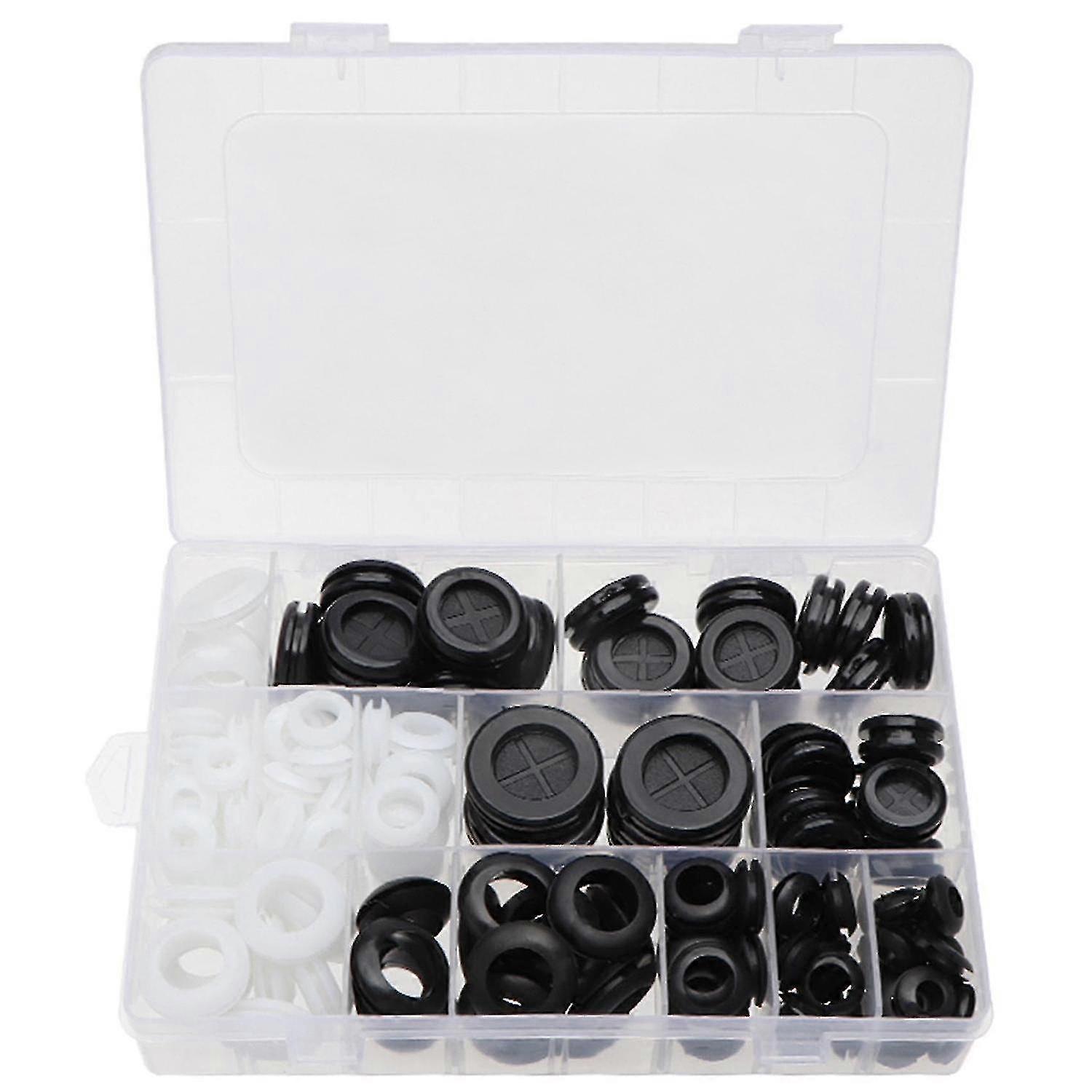 160pcs Anel de fio de borracha encaixotado + anel de borracha de dupla face