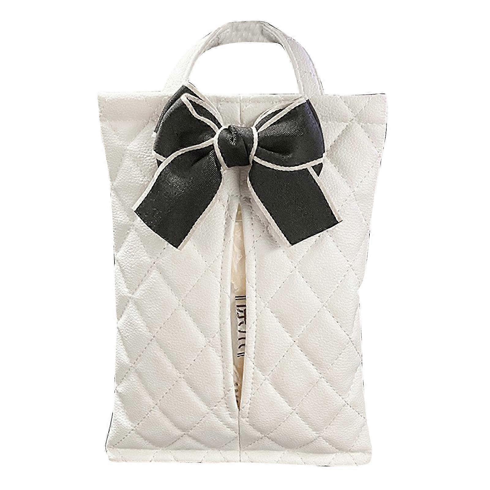 車のティッシュバッグぶら下がっている素敵な外観防水車のティッシュバッグすべてのタイプの車両ボウノットホワイト