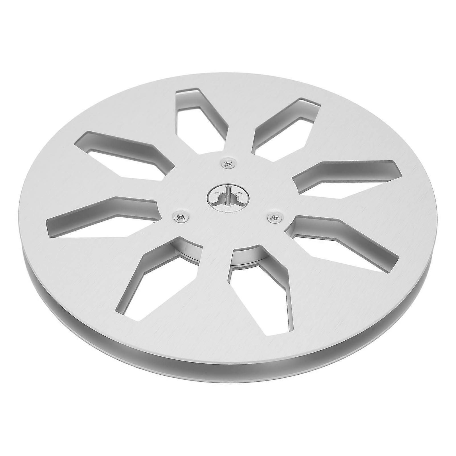 1/4 7 Inch Empty Tape Reel Aluminum Alloy 8 Hole Universal Opening Machine Part Sound Tape Empty Reel Silver