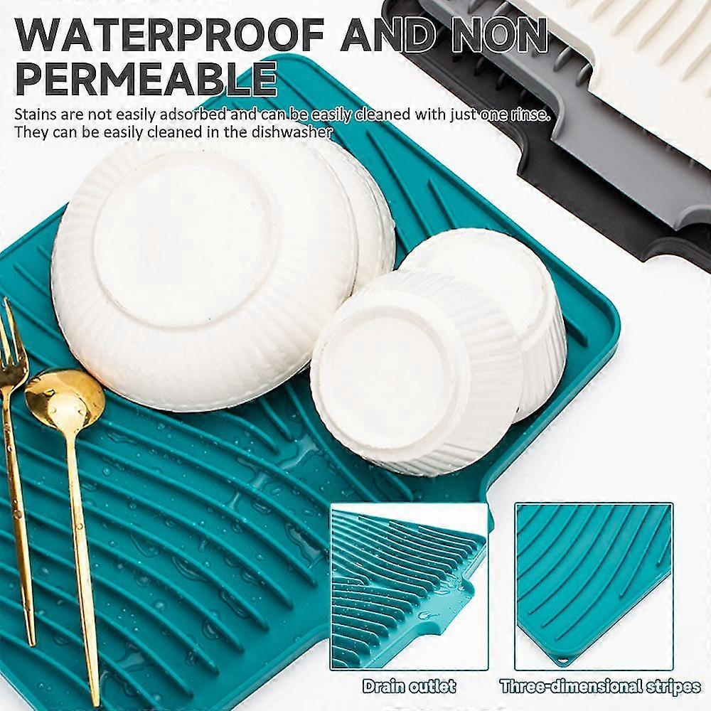 Silicone Sink Dish Draining Mat Non-Slip Kitchen Utensil Drying Board Pad