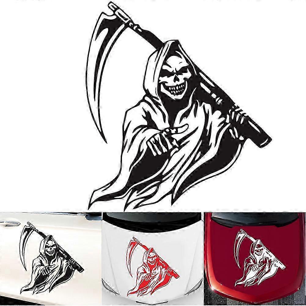 Grim Reaper Scythe Car Sticker Universal Adhesive Decorative Car Decal