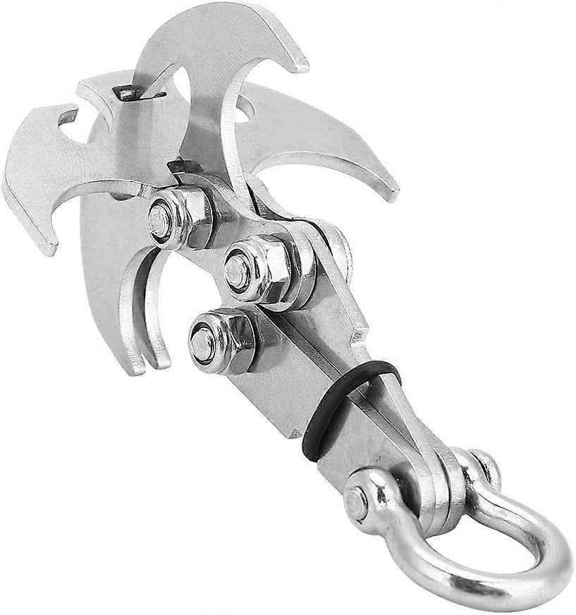 Gravity Grab Hook,Climbing Hook, Stainless Steel Climbing Grab Hook Multi-Functional Gravity Hook Foldable Claw Climbing Emergency Survival Tool For O