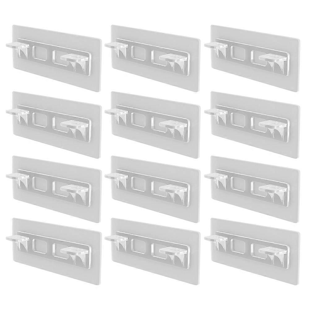 12pcs Adhesive Shelf Support Closet Partition Pin Transparent Shelf Brackets