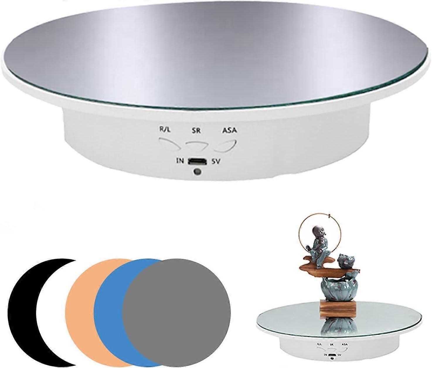 Motorized Display For Electric Turntable 90-180-360 Degrees, Load 8 Kg, Diameter 20 Cm, With 5 Pvc Bottoms (White)-6