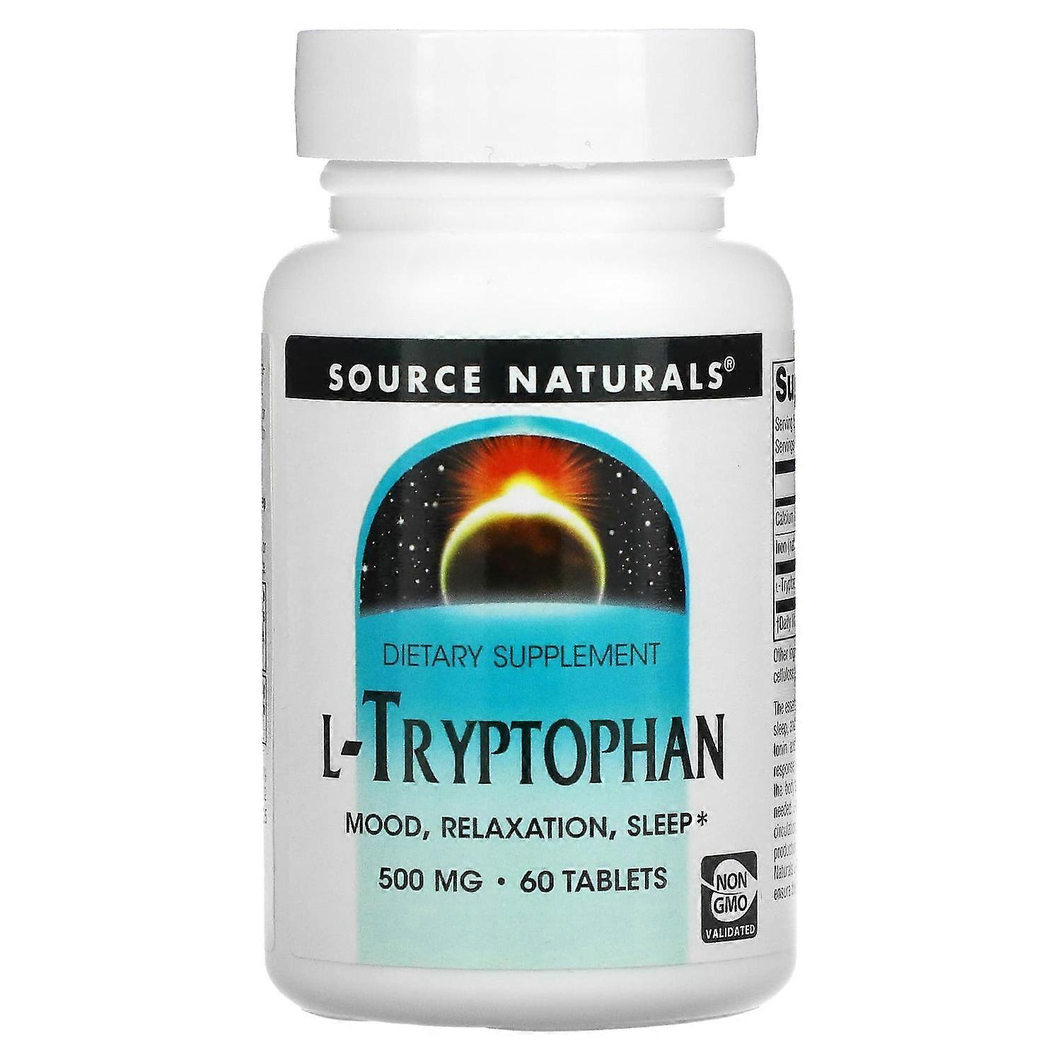 Source Naturals, L-Tryptophan, 500 mg, 60 Tablets (166 mg per Tablet)