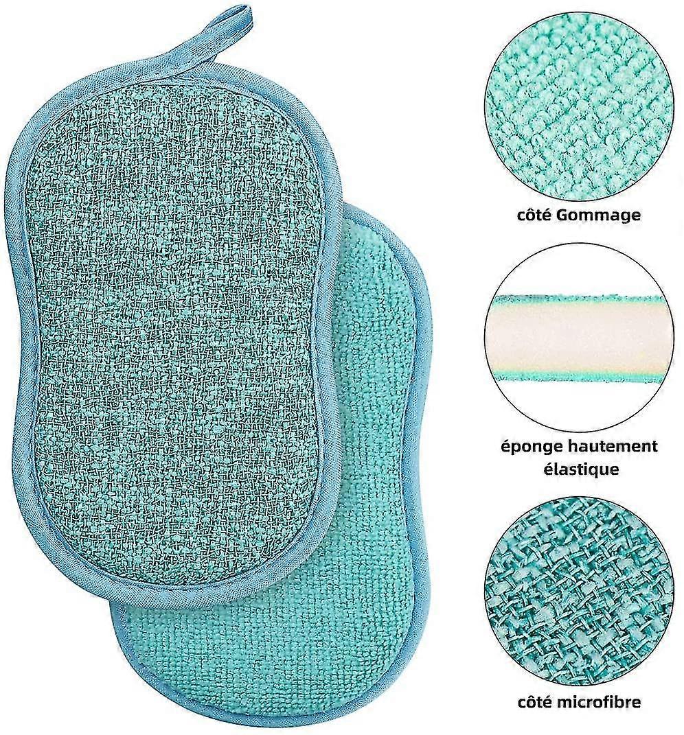 Kitchen Dishwashing Sponge, Antibacterial, Washable, Reusable (8 Pieces)
