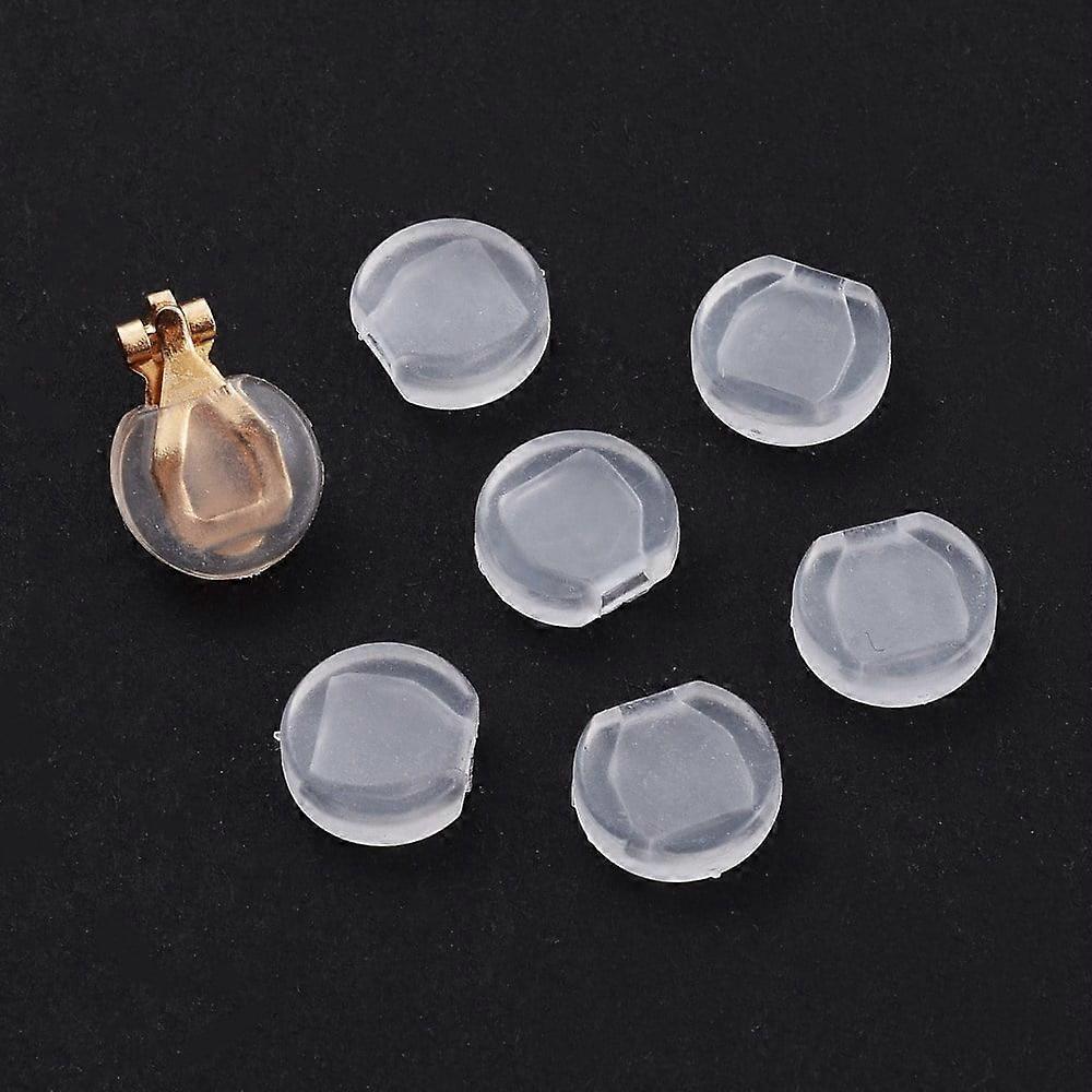 10pc Silicone Earring Pads for Clip Earrings Anti-Pain Clip on Earring Cushion Clear 8.5x9x3mm Hole: 3mm