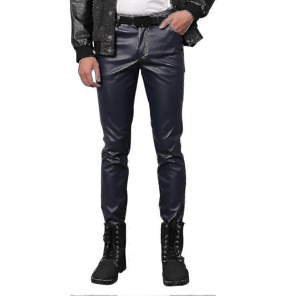 Herren Stretch Tight Kunstlederhose