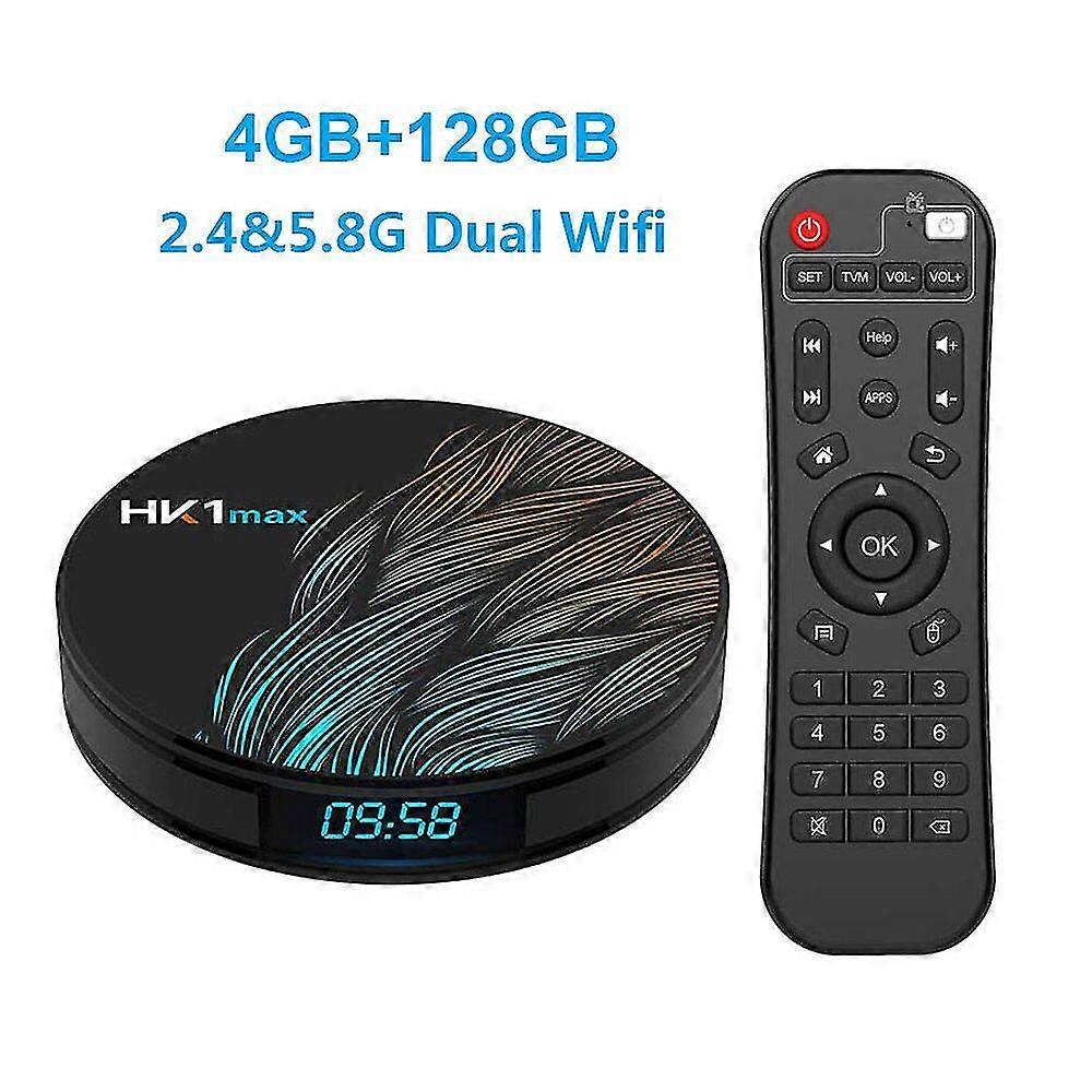 Hk1 max smart tv box android 10 4gb 128gb 64gb 32gb rockchip 4k tvbox youtube wifi android tv set top box media player