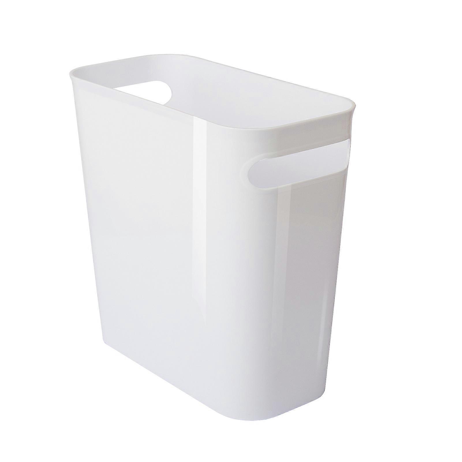 White Small Trash Baskets Lightweight Trash Container for Kitchen Bathroom Bedroom