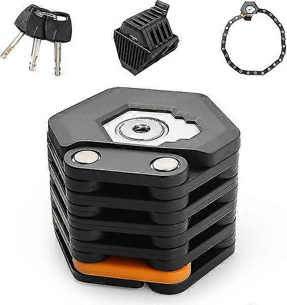 Bike Lock, Portable Compact Folding Chain, Folding Aluminum Alloy Lock With Keys