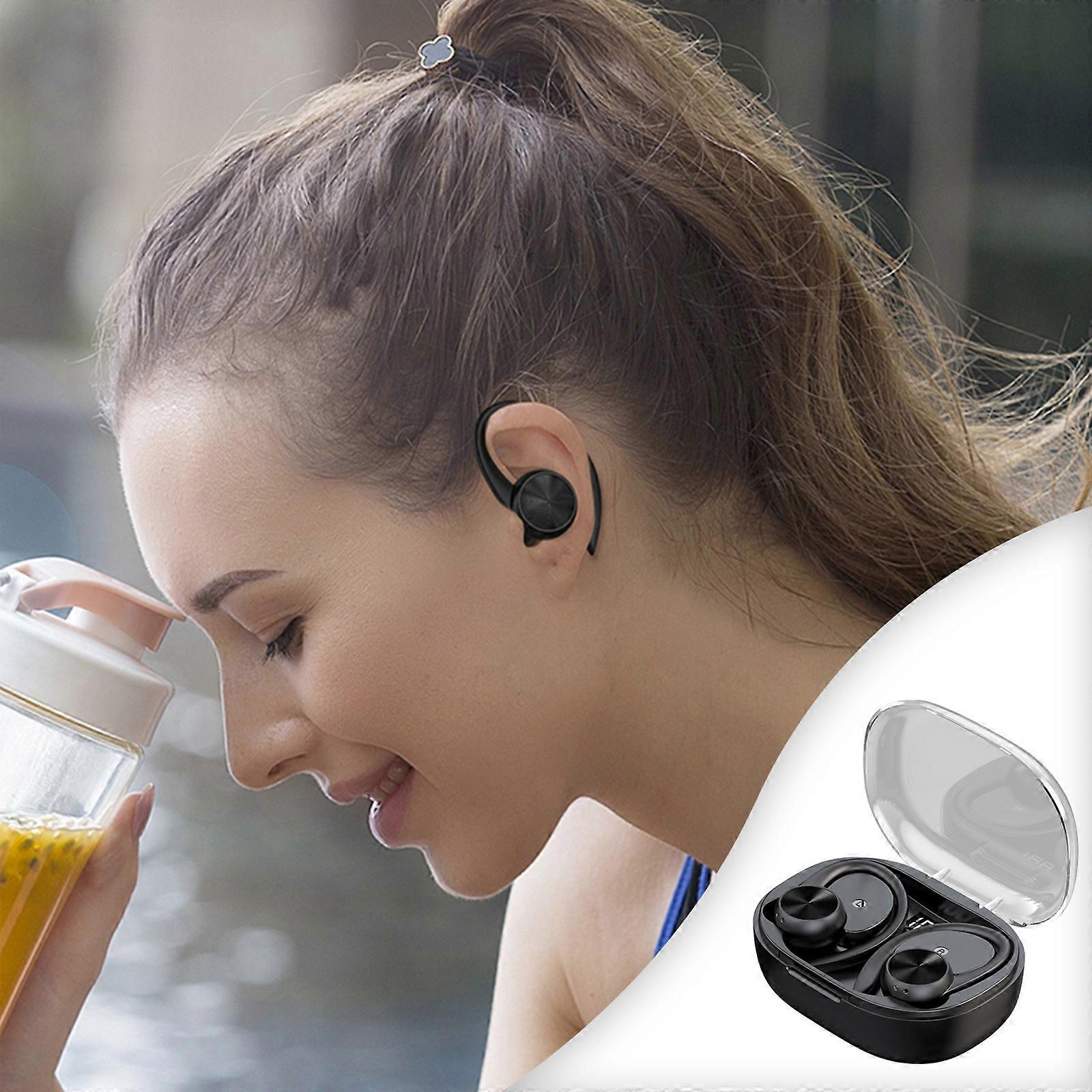 Q36 Bluetooth Earphone Noise Reduction Display Battery Level Ear Mounted Sports Wireless Earphone FLYE2408