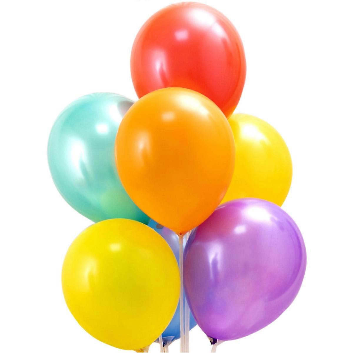 100pcs 10 Inch Assorted Bright Color Latex Balloons (Random Color)