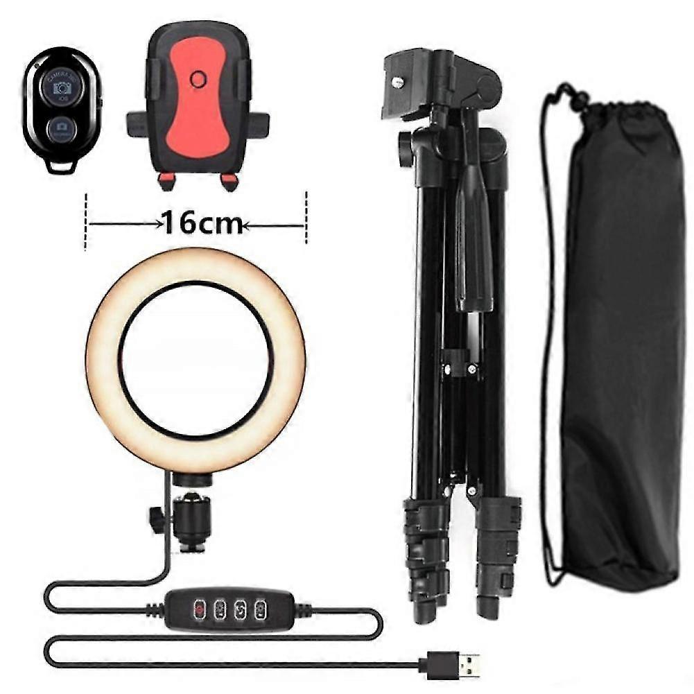 Adjustable Selfie Led Ring Fill Light Usb Dimmable Lamp With Phone Holder Tripod hy